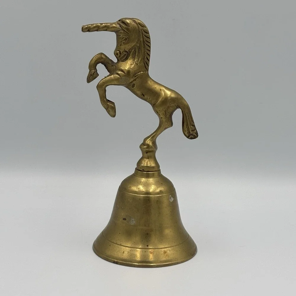 Vintage‎ Brass Bell Unicorn /Horse Fantasy Handle Collectible Vintage Bell